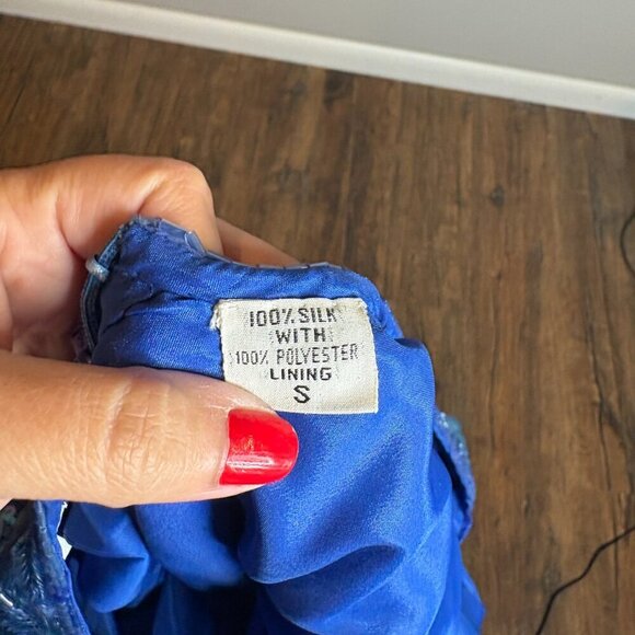 Vintage blue beaded sequin embellished dress - Picture 6 of 6